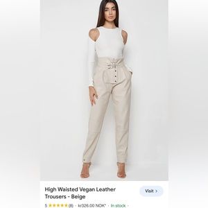 Maniere De Voir vegan leather ribbed leggings